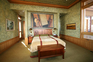 Master bedroom with custom mahogany and ebony furniture
