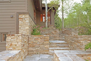 Stone ziggurat styled stair cases