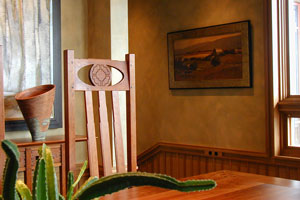 Dining room with commissioned art work