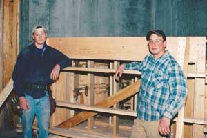 Custom-built fireplace form