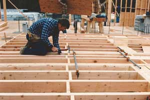 Clamping the wall framing before nailing insures precise tolerances