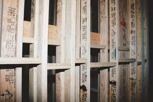 Double acoustical wall system with planned nailing schedule