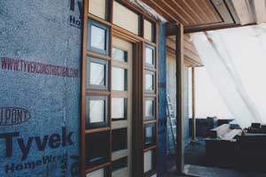 Exterior of door window combination