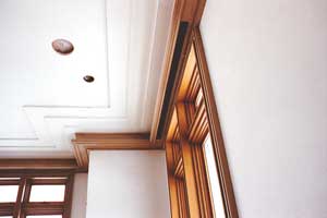 All walls and ceilings are floated optically flat prior to venetian plaster finish