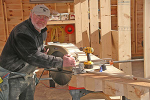 Gang cutting beam tails with angle cut