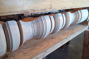 Showing overall rough formed column before surface grinding